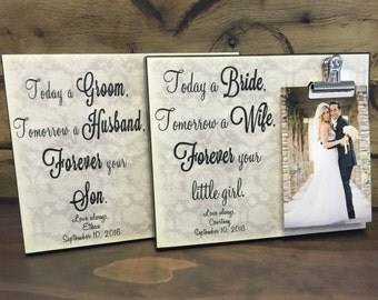 Today a Bride & Today a Groom Wedding Frame Gift Set, Wedding Parents Gifts, Wedding Thank You Gifts, Gift For Parents