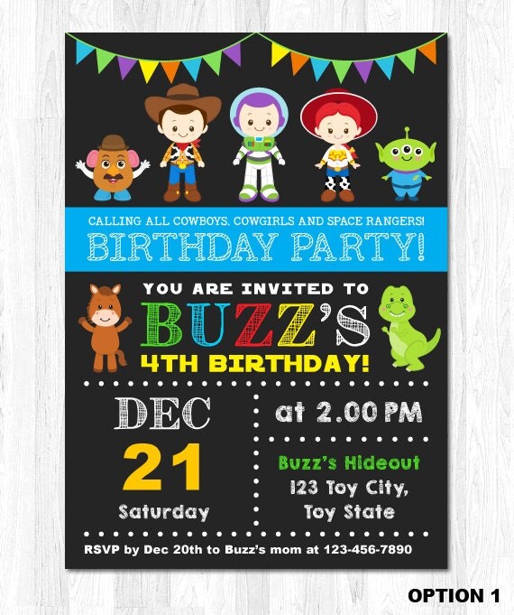 Invitaciones De Buddy Toy Story