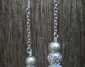 Rainbow Moonstone Dangle Earrings