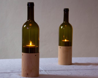6 Wine Candle Bottles, Bottiglia Vino Candela