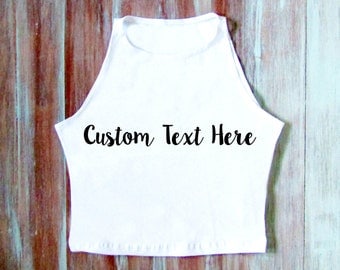 Customized Embroidered Crop Top-Personalized Top- American Apparel Crop Top