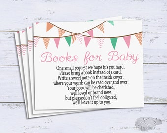FLORAL Books for Baby Insert Card Flower Baby Shower
