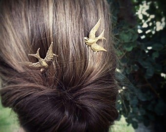 Bird Hair Combs Sparrow Hair Combs Gold Bird Headpiece Hair Clips