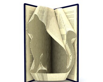 Book folding pattern - CAT - 2 different sizes included 146 and 170 folds + Tutorial with Simple pattern - Heart - AN0201