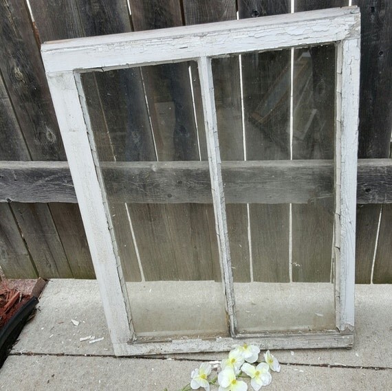 Old Wood Window Frame 2 pane Old Window Farmhouse Window