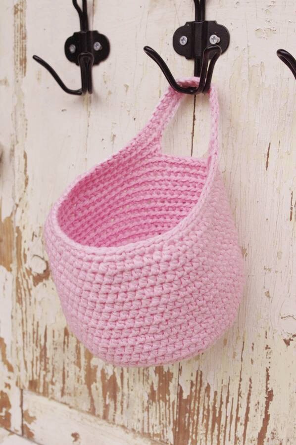 small hanging basket door knob basket storage by simplihomedecor