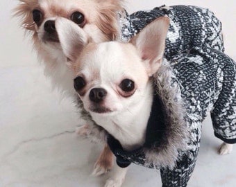Winter Dog Costume - Dog Snowsuit - Full Body Waterproof Suit with Deers - Dog Coat - Dog Clothing - Pet Clothes - Available to Any Breed