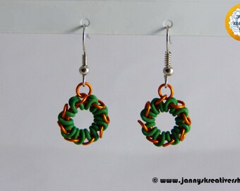 Wreath, Chainmaille earrings