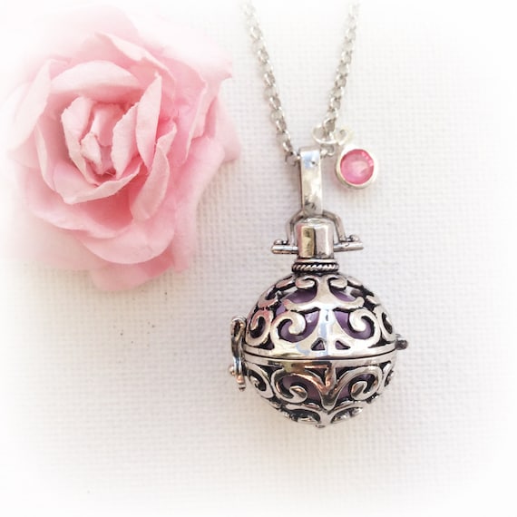 Birthstone Mexican bola ball Baby necklace bola by StatementMadeUK