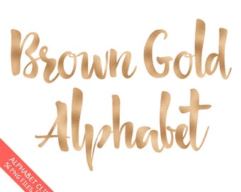 Brown alphabet | Etsy