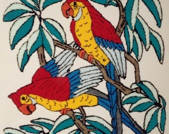 British Made Parrots Punch Needle Embroidery Kit By Webster's