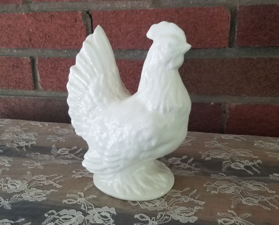 white rooster figurines