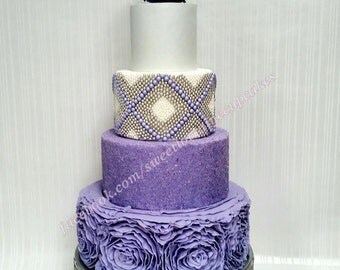 Ruffled rose wedding display cake, Fake cake, Faux cake, Weddings, Sweet sixteen, Photo prop
