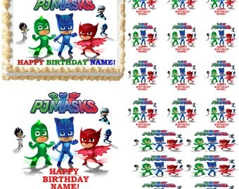 PJ Masks Edible Cake Topper, PJ Masks Edible Cupcakes, PJ Masks Party, Edible Cake Topper Image, Frosting Sheet, Edible Cake Decoration
