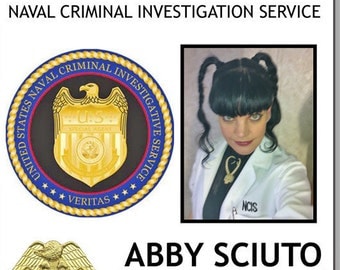 ABBY SCIUTO Forensic Specialist from NCIS Magnetic Fastener Name Badge Halloween Costume Prop