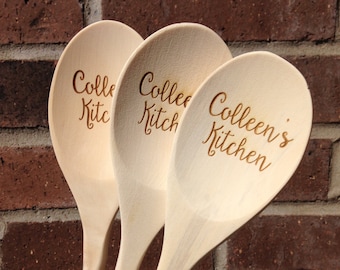 Custom Engraved Wood Spoon, Personalized spoon, wooden spoon, wedding favor, shower favor, engraved spoon, prize