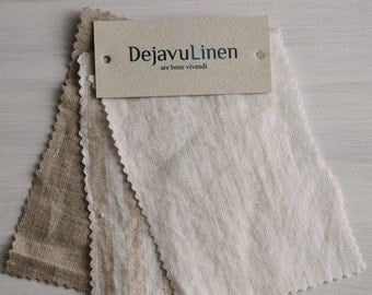 Samples of wide rustic medium heavy linen fabric, stone washed heavy linen fabric, authentic soft linen, Eco friendly linen, DIY projects