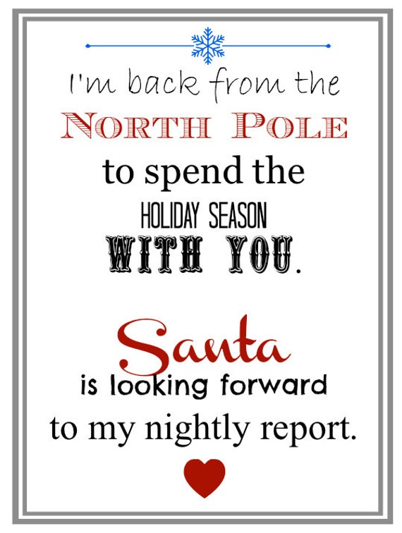 Elf On The Shelf Im Back Free Printable