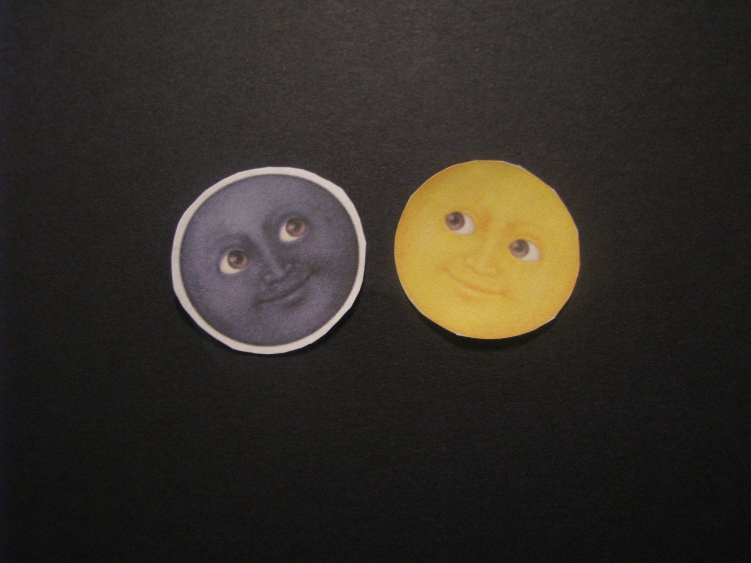 set of 2 glossy creepy moon emoji  stickers by galaxyaesthetic