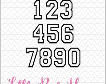 Varsity Block Numbers SVG & DXF Files