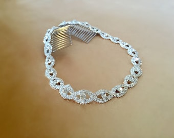 Bridal Headband, Wedding Headpiece, Rhinestone Headband, Hair Tiara, Prom Headband, Flower Girl, Bridesmaid, Hair Accessory