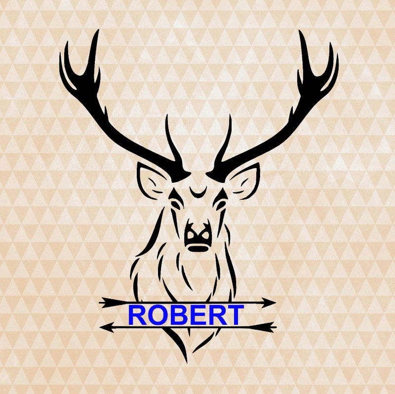 Download deer hunting svg split monogram buck head by OhThisDigitalFun
