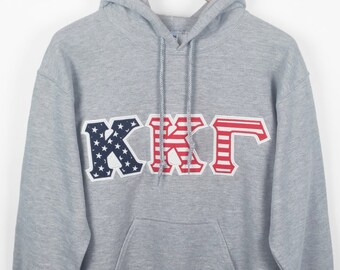 Kappa Kappa Gamma American Flag Letter Hoodie Sweatshirt, KKG Letters, Embroidered Letters, Recruitment Gift, Big Little