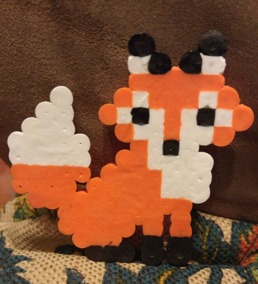 Perler Bead Fox and Wolf by KyuubiCreations on Etsy