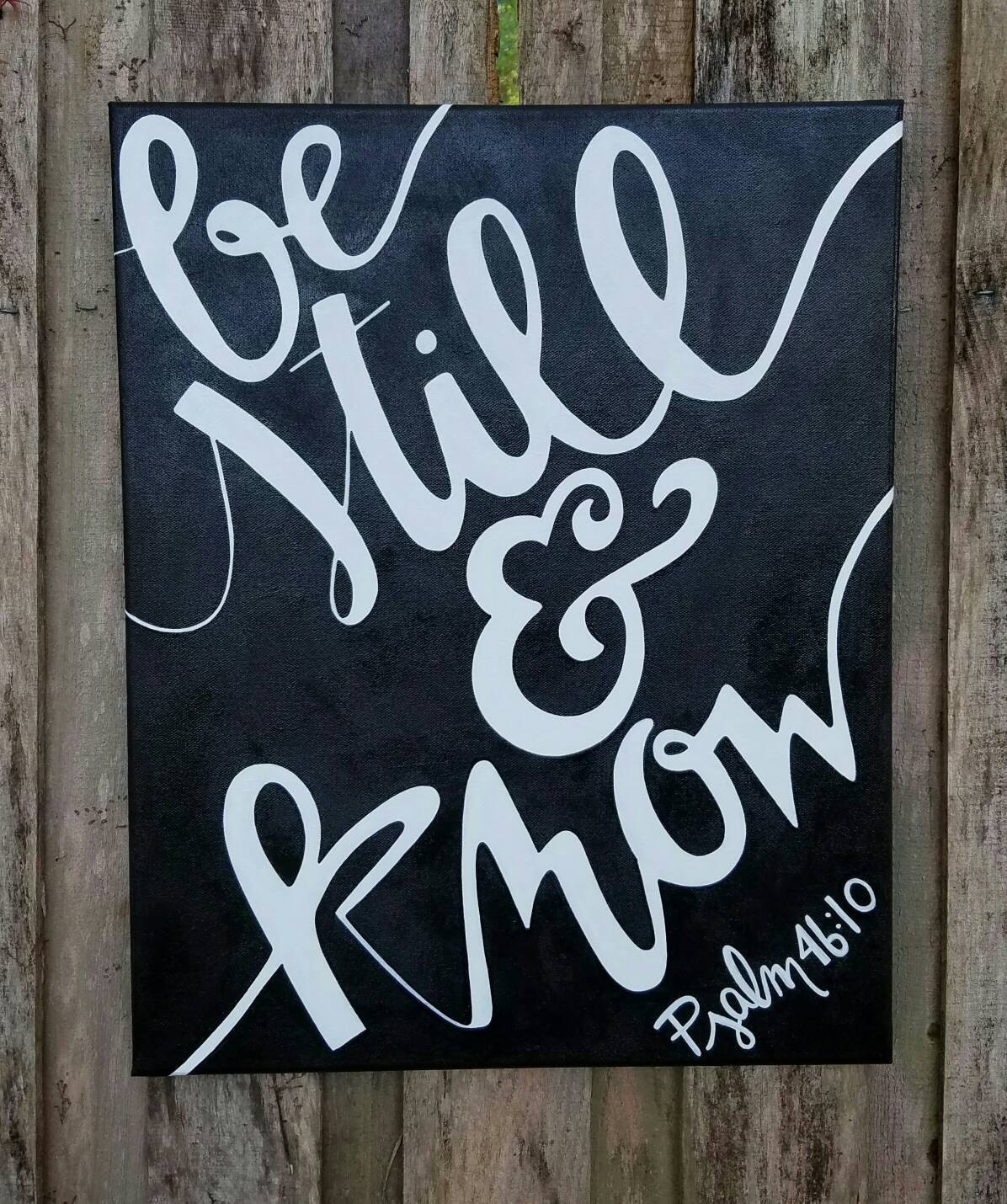 Hand Painted Bible Verse Acrylic Canvas Painting by MDareDesigns