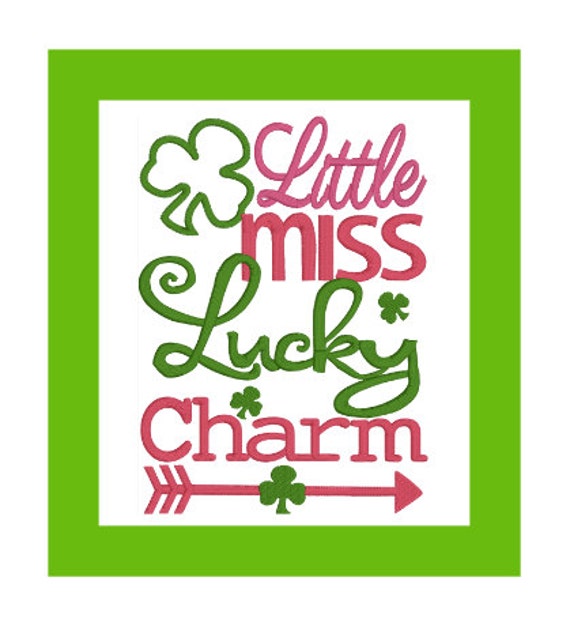 Download Embroidery Design Little Miss lucky charm 5x7 INSTANT