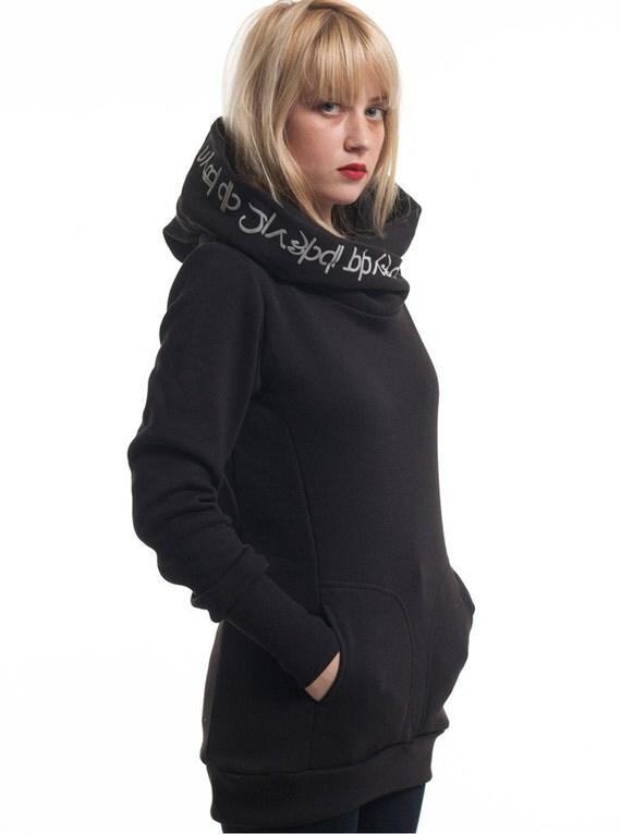 black tunic hoodie