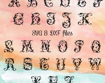 Swirly Monogram Font SVG, Regal Font SVG, Cricut font, Instant download, Svg font, Curly monogram font, Regal Font Cut Files, Digital file