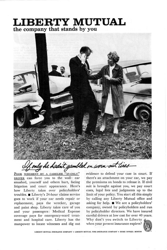 1960s Liberty Mutual insurance company vintage magazine ad
