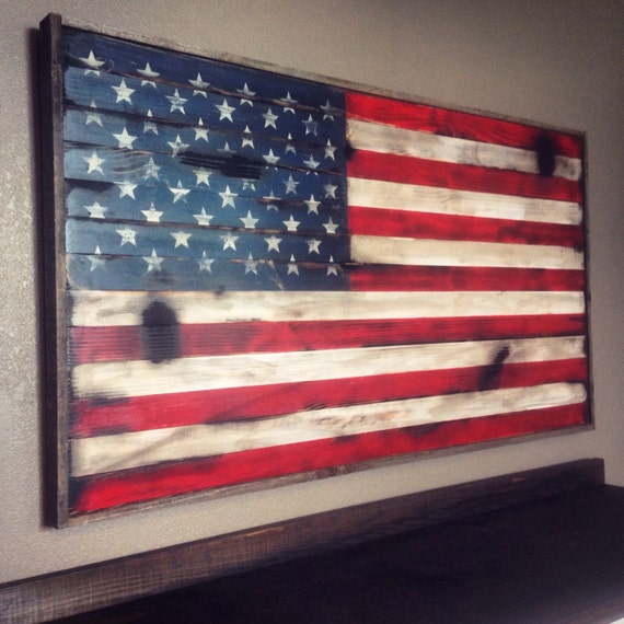 American Flag Wall Art // Wood American Flag by WeGotWoodNorthwest