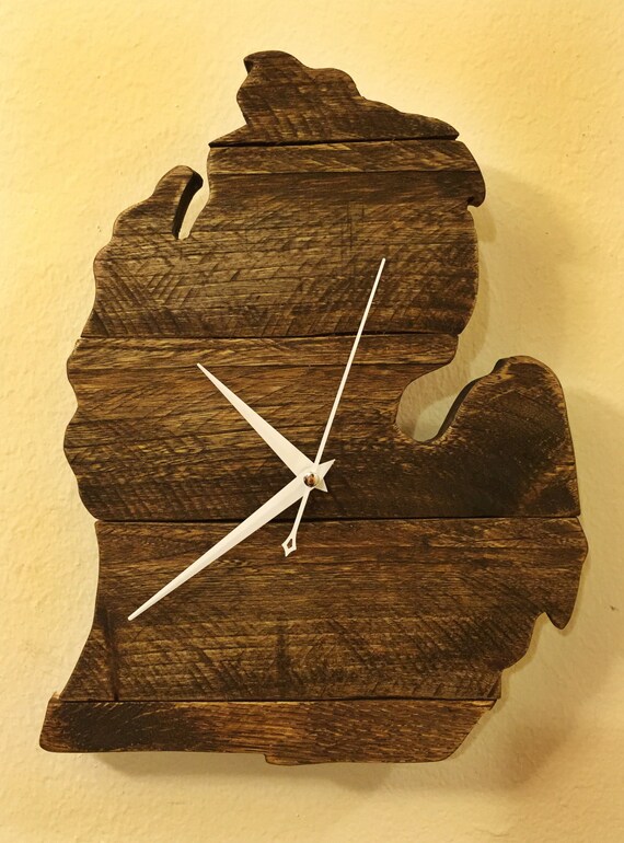 Wooden Michigan Clock by MittenMFG on Etsy