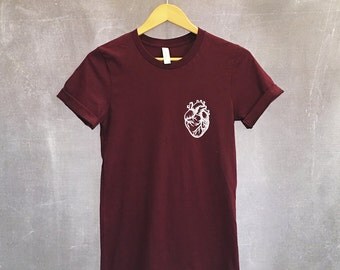 Anatomical Heart Shirt - Love Shirt - Valentines Shirt - Girlfriend Shirt