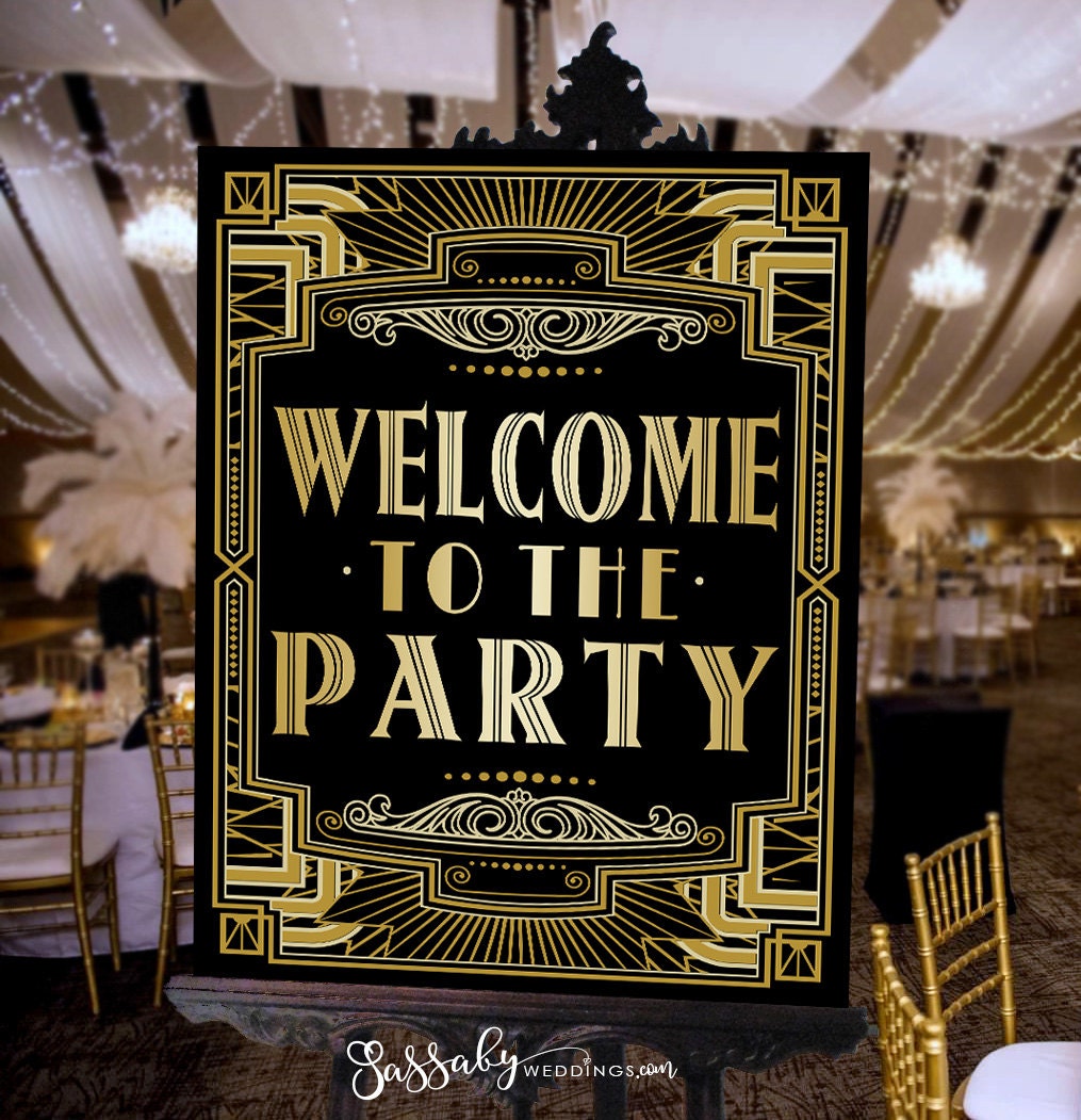 Welcome Gatsby Party Poster INSTANT DOWNLOAD Printable