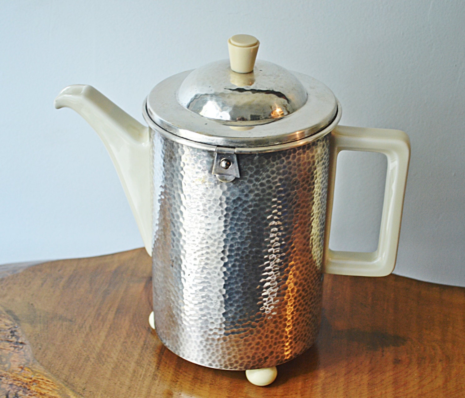 1930's Insulated Coffee Pot Ceramic And Metal Coffee