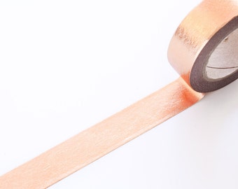 Solid Rose Gold Foil Washi Tape 15mm/ Plain Rose Gold Foil Washi Tape