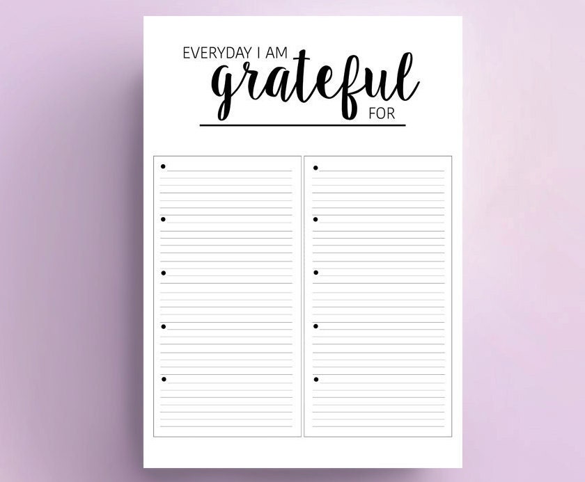 Gratitude Insert Planner Printable Page A4 A5 Grateful For