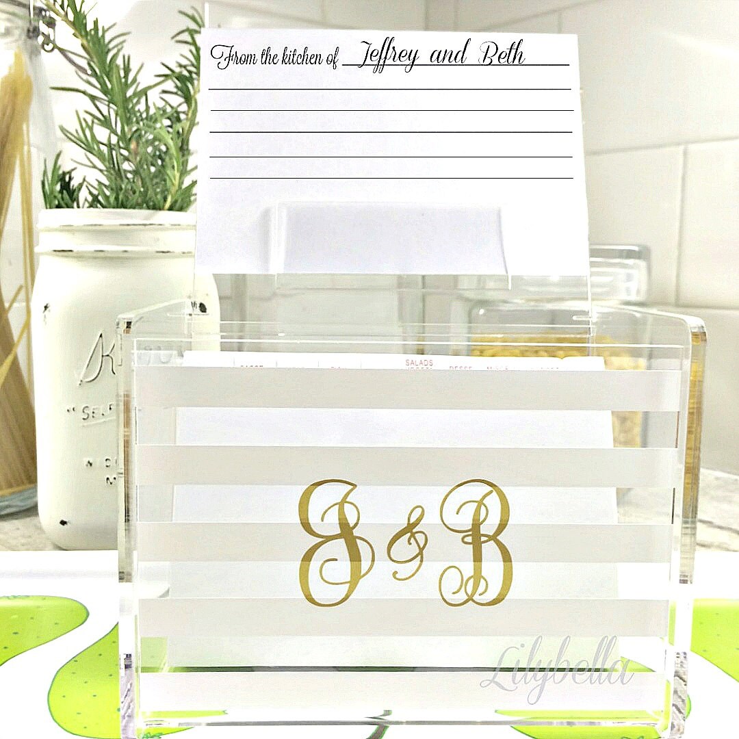 Personalized Recipe Box Custom Recipe Box Acrylic Recipe