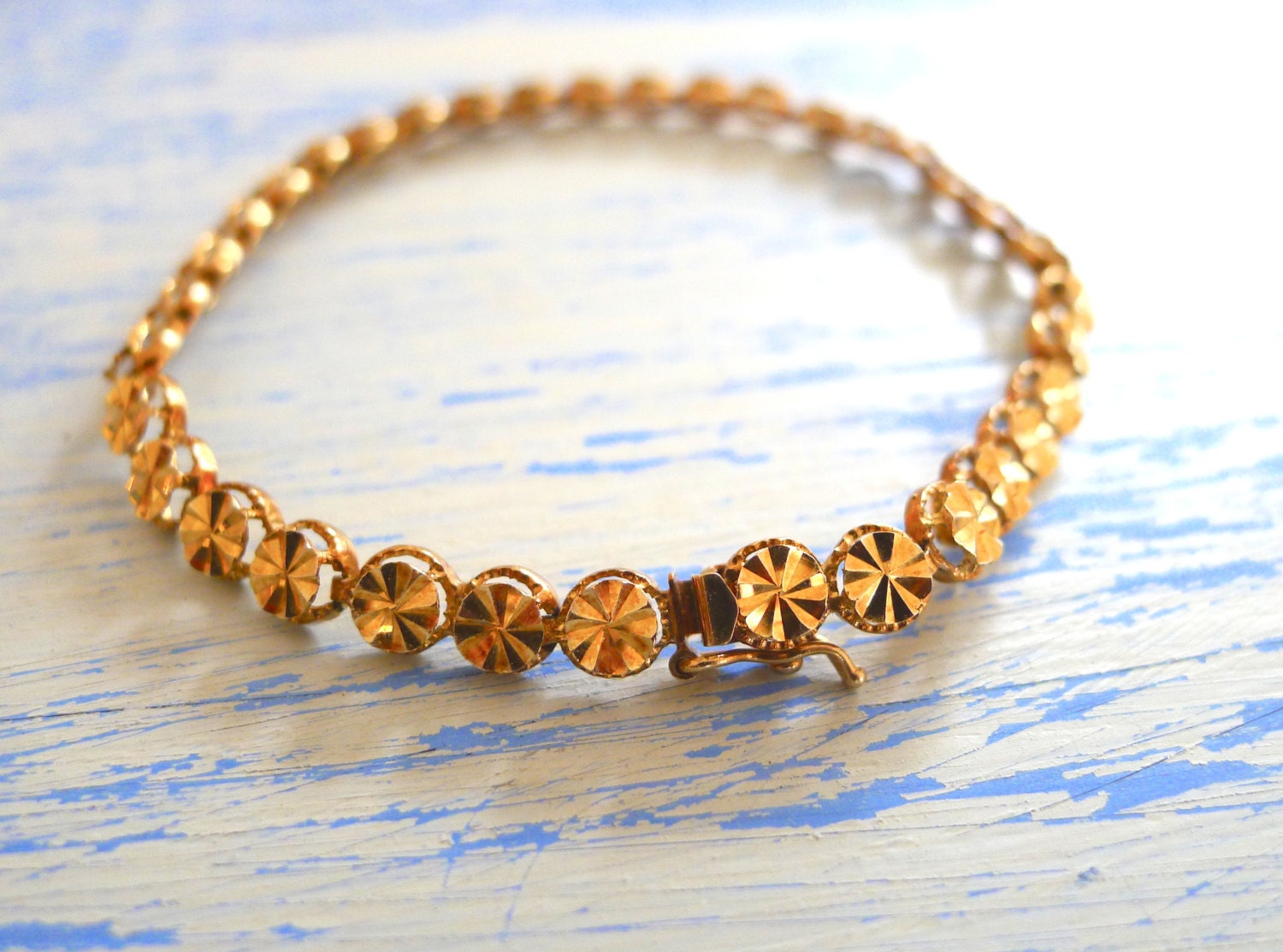 Vintage 14k Gold Bracelet Beverly Hills Gold Solid Gold