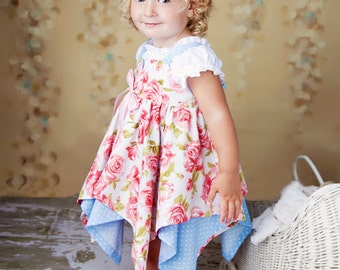 Sewing Pattern - Handkerchief Dress Pattern - Girls Dress PDF Pattern by Tie Dye Diva