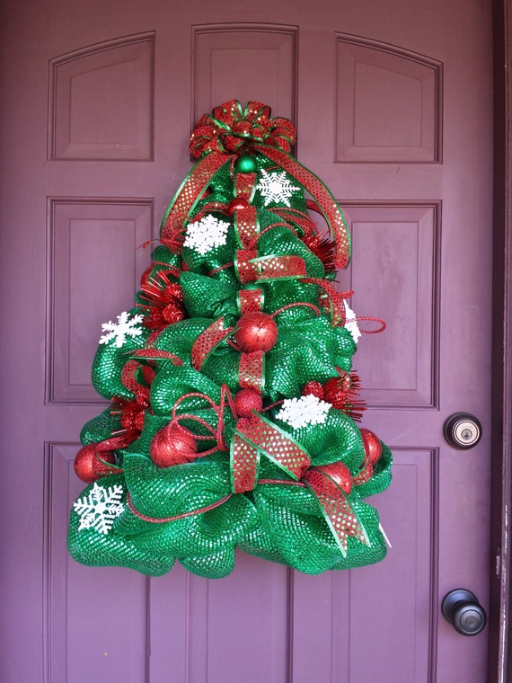 Deco Mesh Christmas Tree Wreath