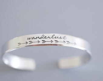 Wanderlust Cuff Bracelet - Skinny 1/4 inch