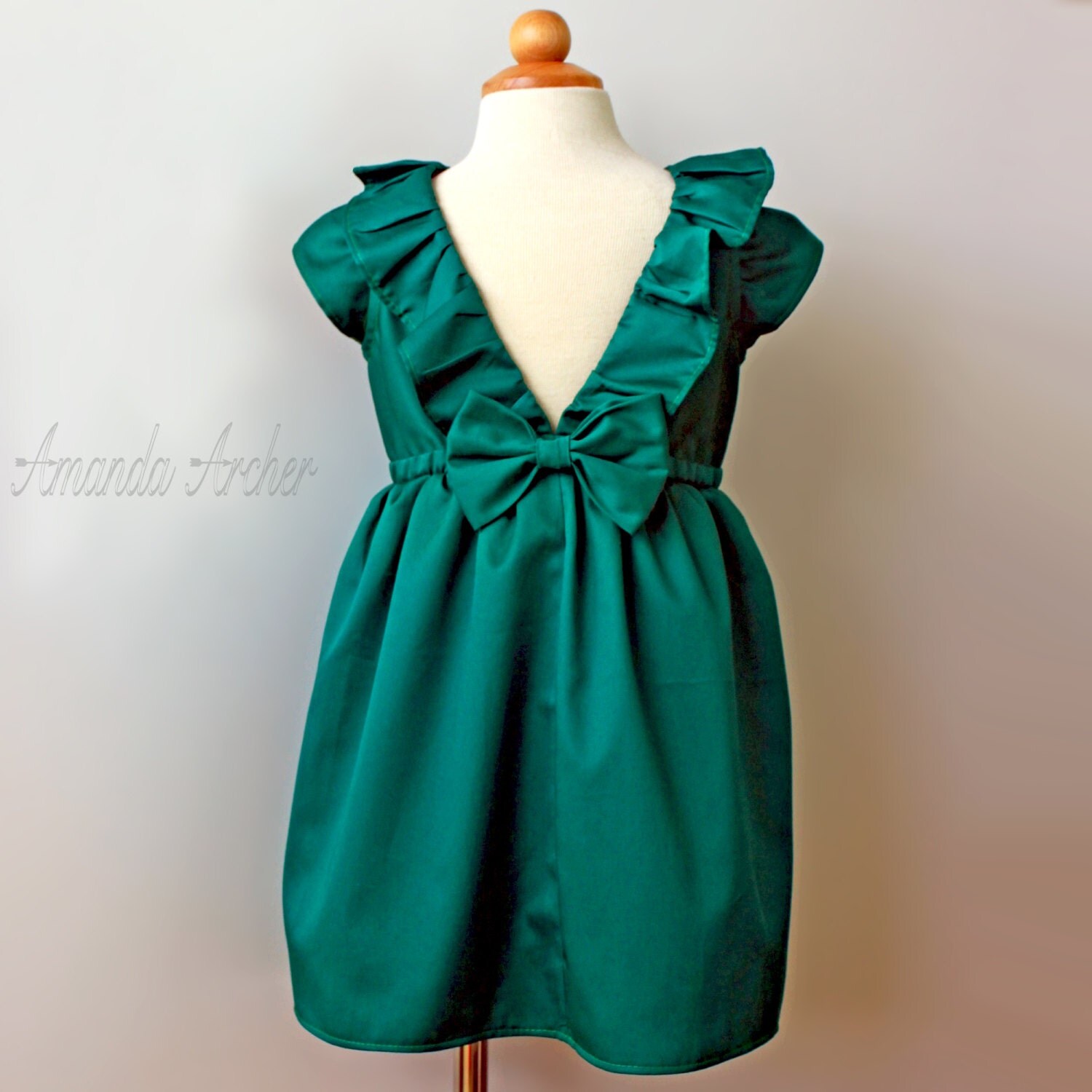 Emerald Green Dress for Toddler and Girl Special Occasion