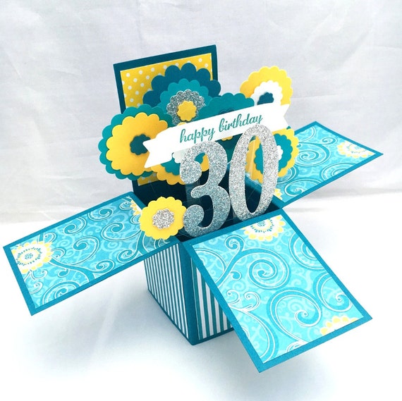 Pop Up Birthday Card 30th Birthday Card 3D by AcarrdianCards