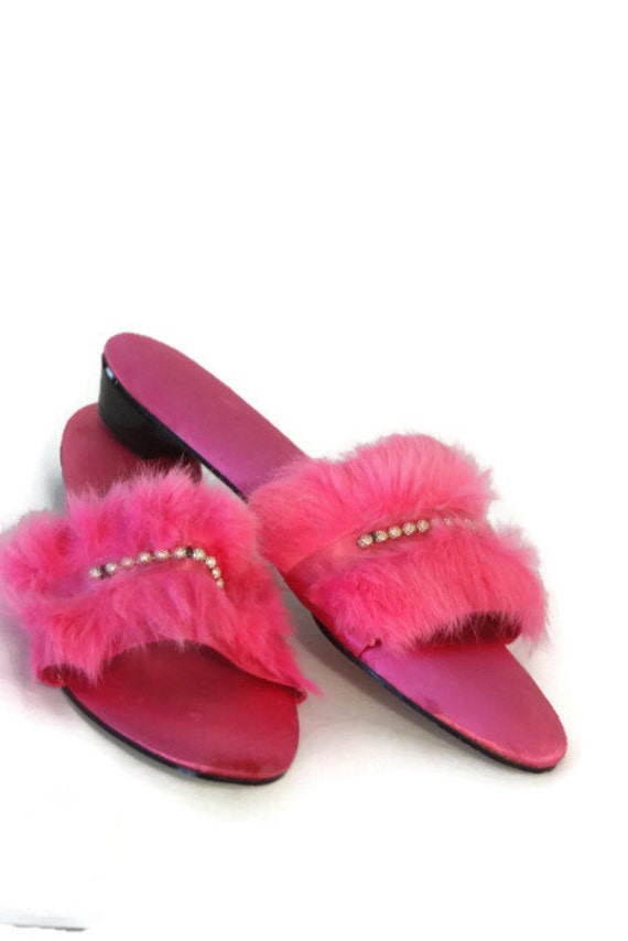 Vintage Womens Bedroom Slippers Hot Pink Slippers House