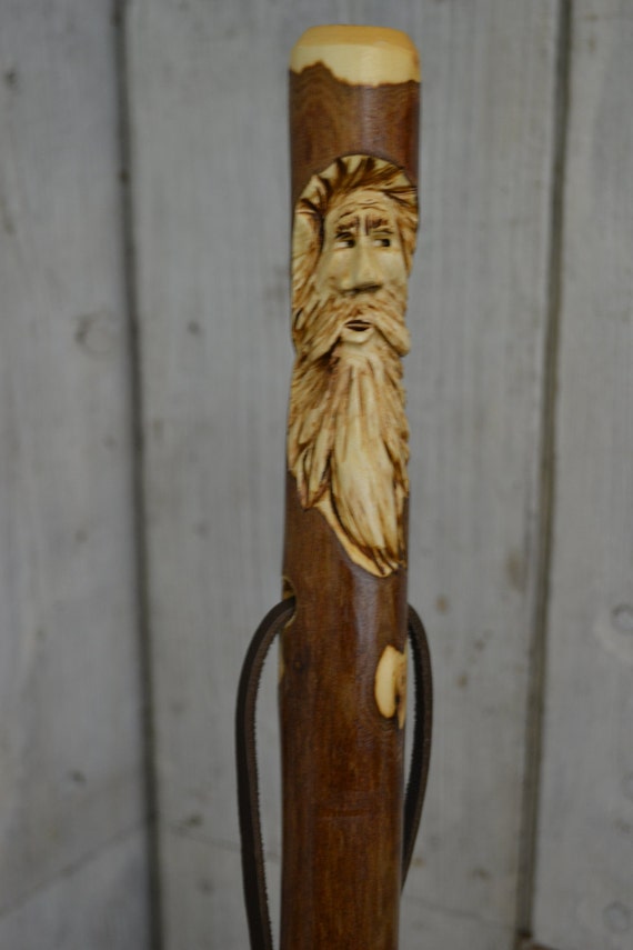 walking stick wood spirit walking stick carving hand carved