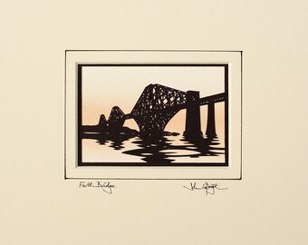 Forth Bridge (Edinburgh UK) Hand-Cut Papercut